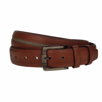 Curea barbati, casual-eleganta, din piele ecologica, latime 3.5 cm, maro - NB016